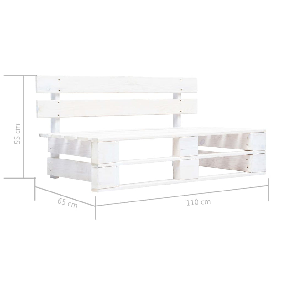 Tuinbank Pallet Hout Wit