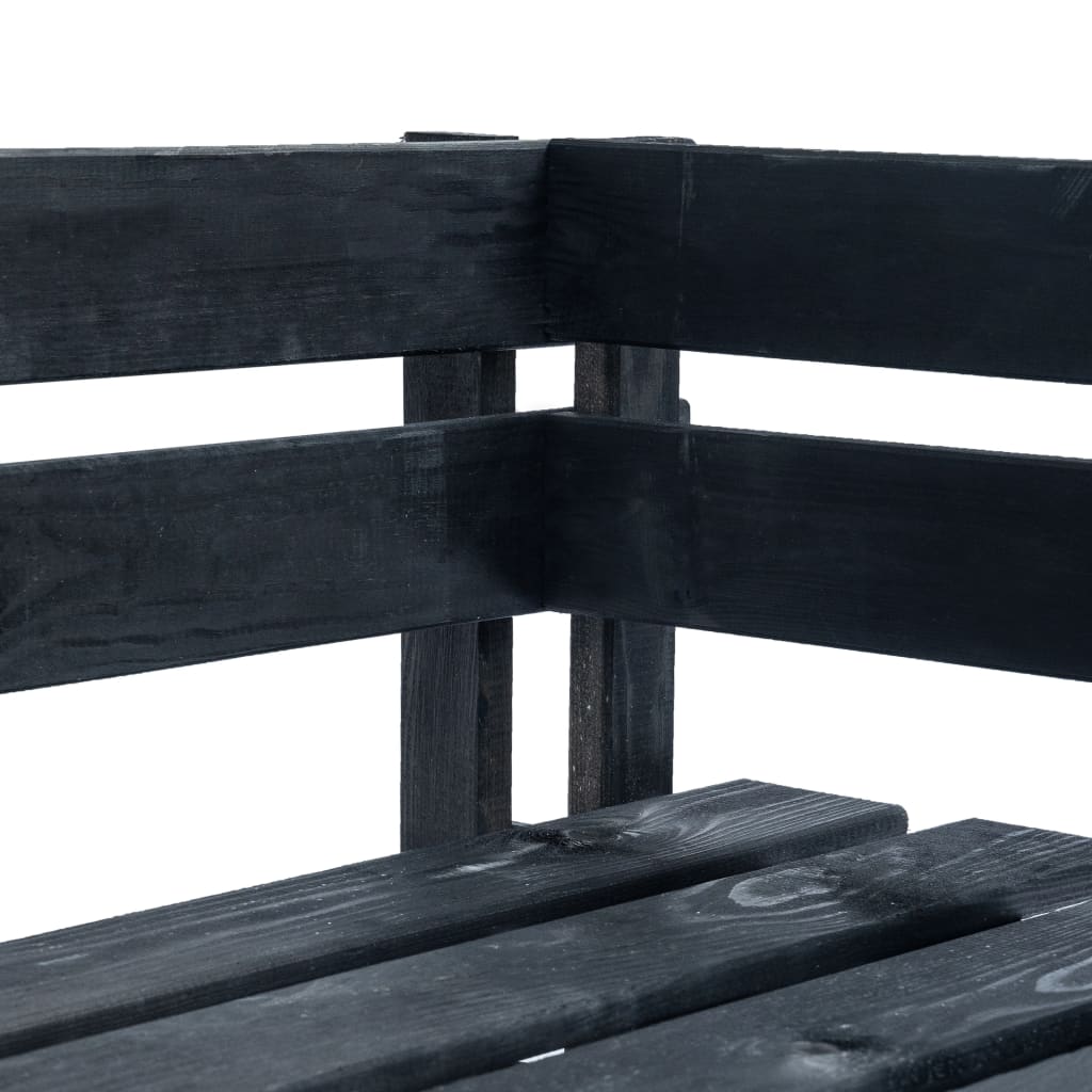 Tuinhoekbank Pallet Hout Zwart