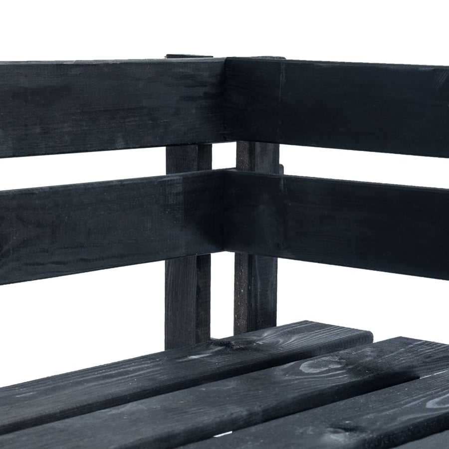 Tuinhoekbank Pallet Hout Zwart