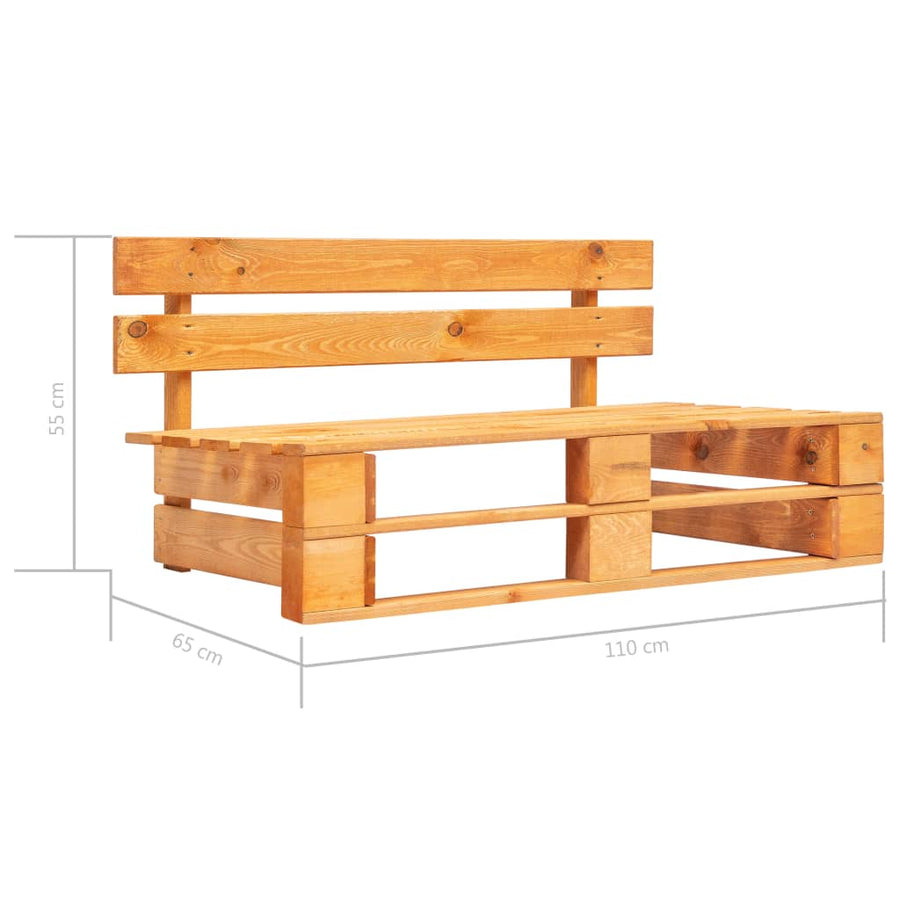 Tuinbank Pallet Hout Honing Bruin