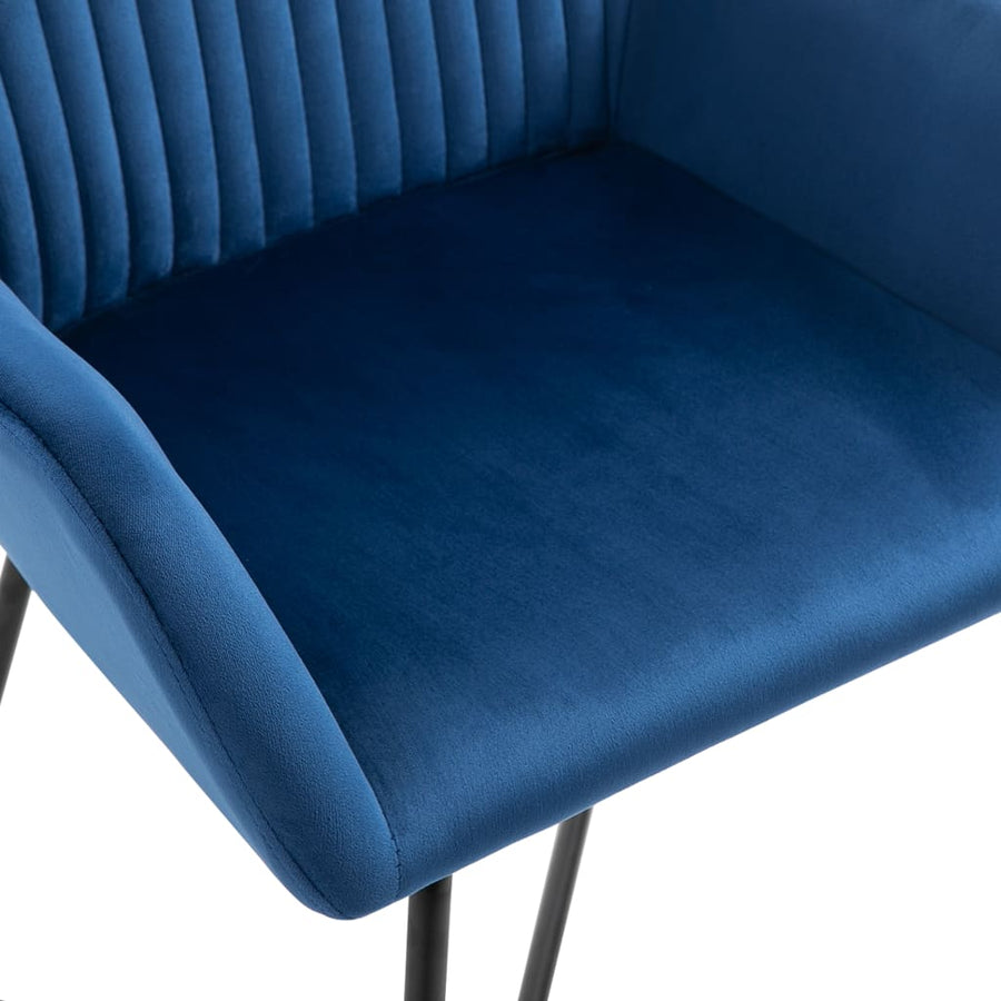 Eetkamerstoelen 6 St Fluweel Blauw