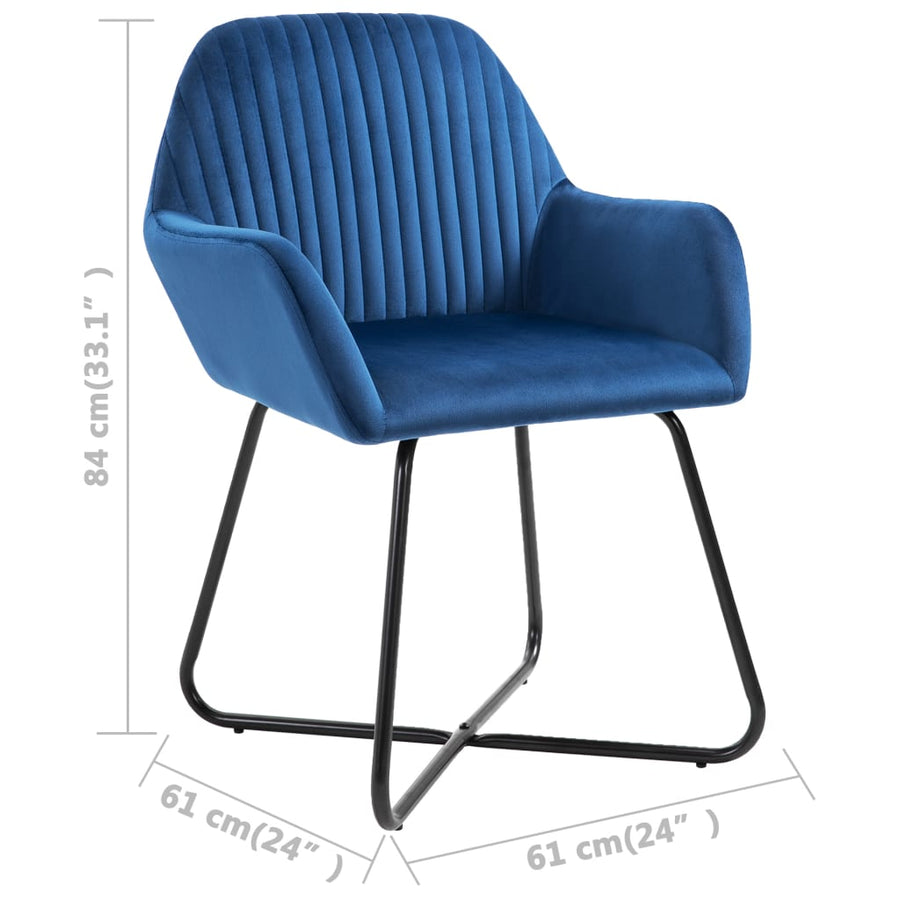 Eetkamerstoelen 6 St Fluweel Blauw
