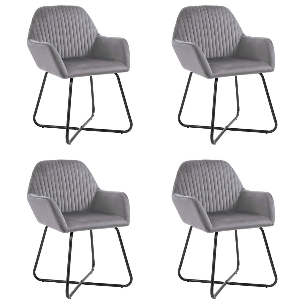 Eetkamerstoelen Fluweel 4 Grijs