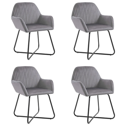 Eetkamerstoelen Fluweel 4 Grijs