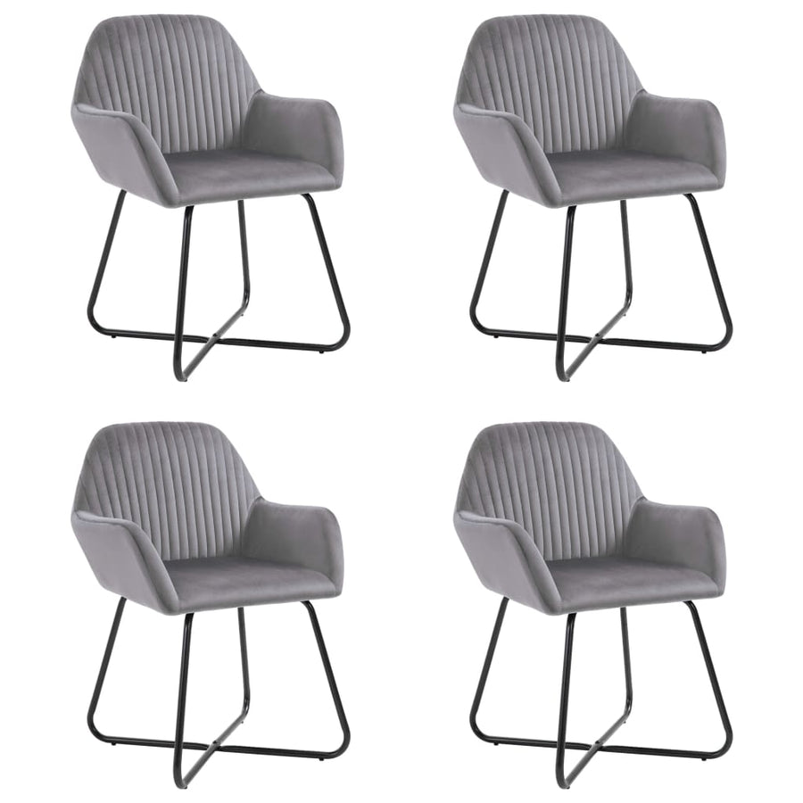 Eetkamerstoelen Fluweel 4 Grijs