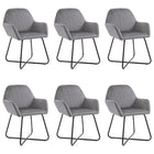 Eetkamerstoelen 6 st fluweel grijs 61x61x84 cm