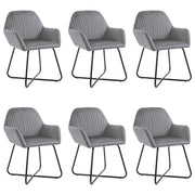 Eetkamerstoelen 6 st fluweel grijs 61x61x84 cm