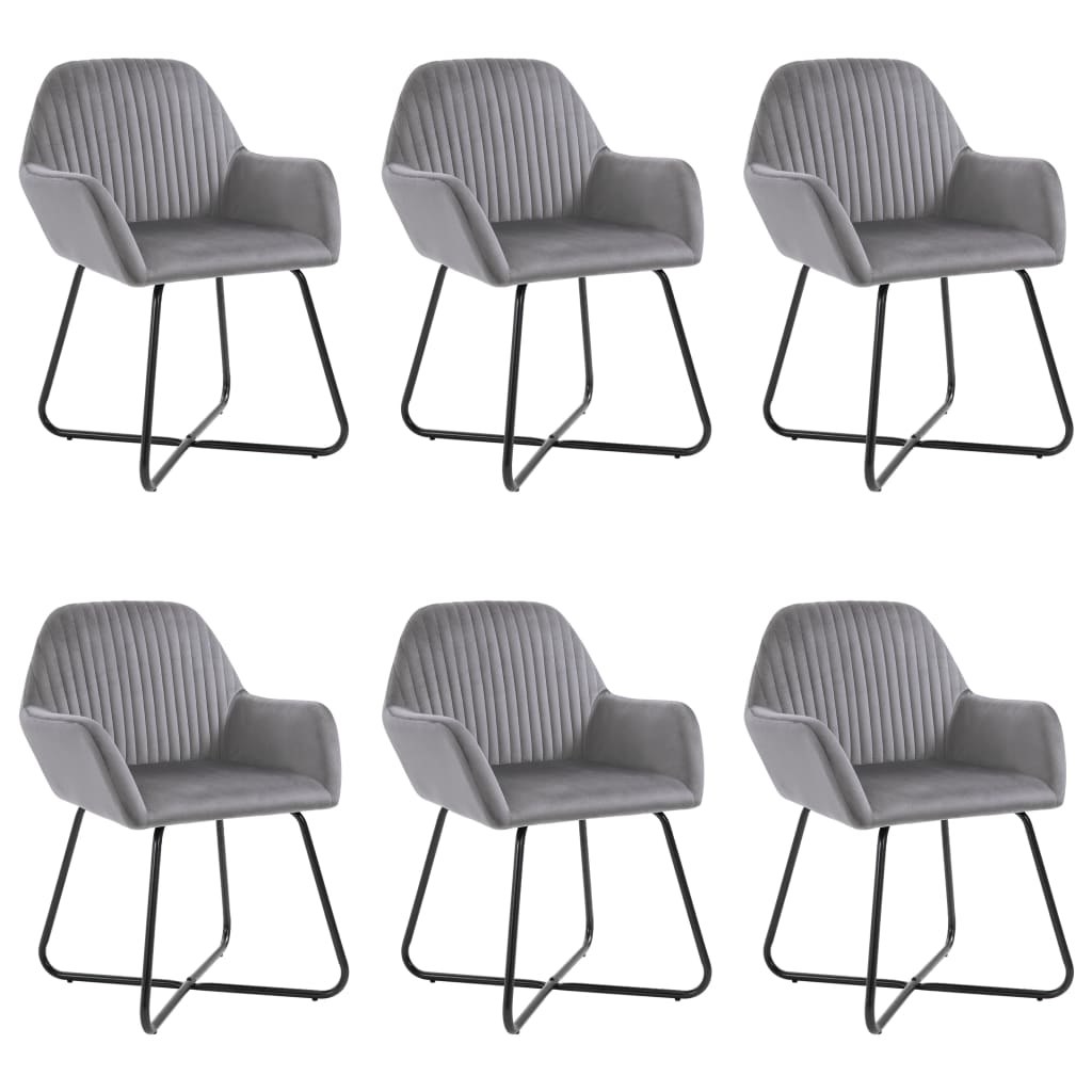Eetkamerstoelen 6 St Fluweel Grijs