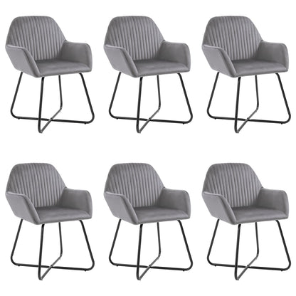 Eetkamerstoelen 6 St Fluweel Grijs
