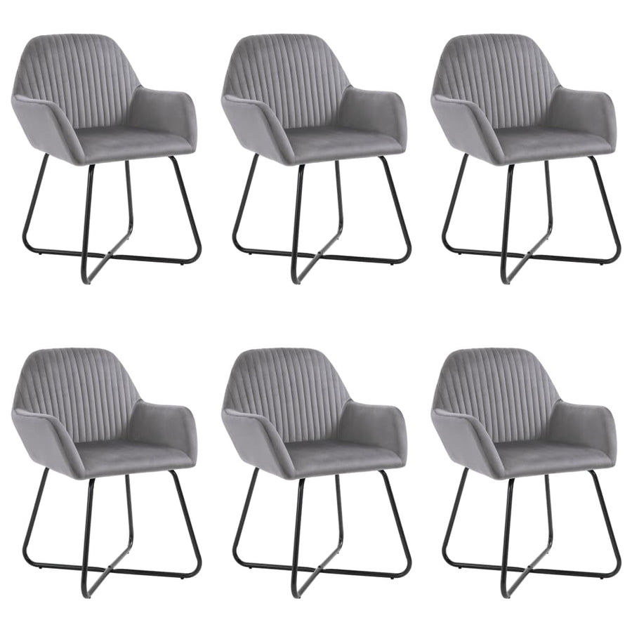 Eetkamerstoelen 6 St Fluweel Grijs