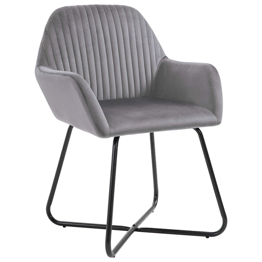 Eetkamerstoelen 6 St Fluweel Grijs