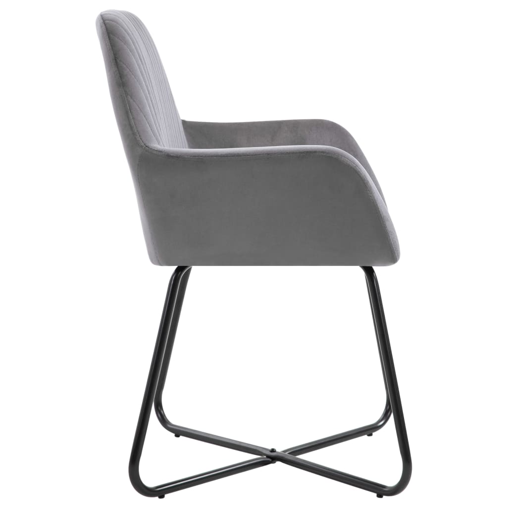Eetkamerstoelen 6 St Fluweel Grijs