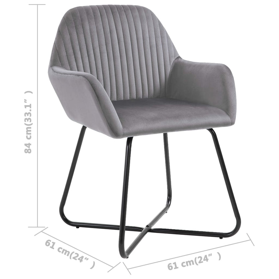 Eetkamerstoelen 6 St Fluweel Grijs