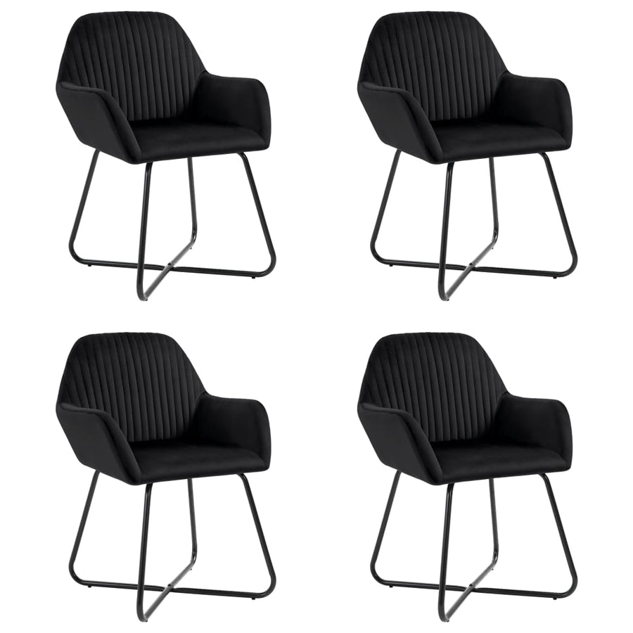 Eetkamerstoelen Fluweel 4 Zwart