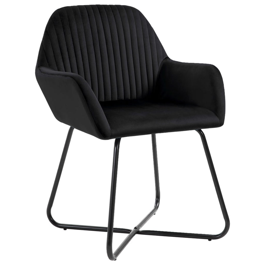 Eetkamerstoelen Fluweel 4 Zwart