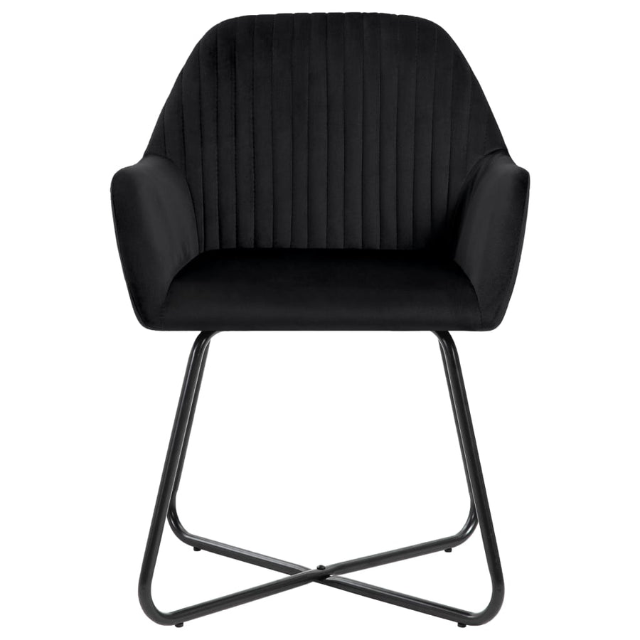 Eetkamerstoelen Fluweel 4 Zwart