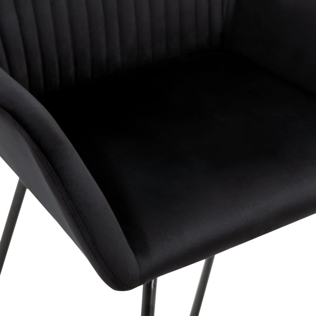 Eetkamerstoelen Fluweel 4 Zwart