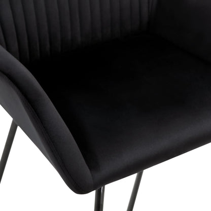 Eetkamerstoelen Fluweel 4 Zwart
