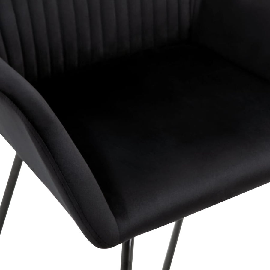 Eetkamerstoelen Fluweel 4 Zwart