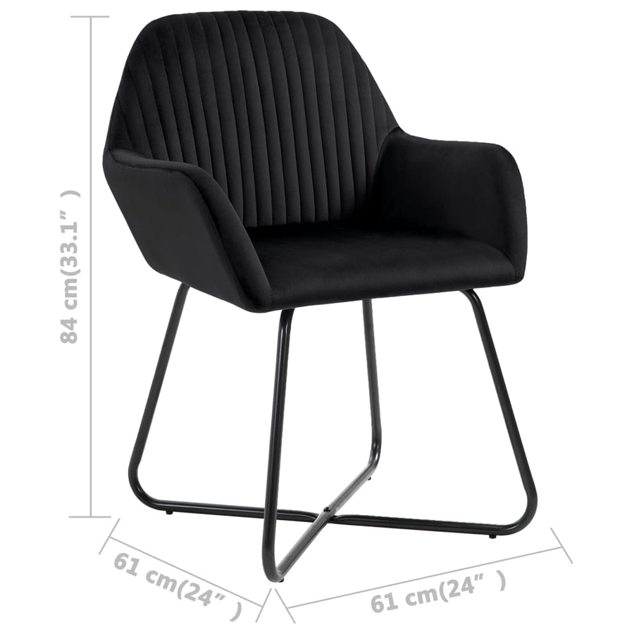 Eetkamerstoelen Fluweel 4 Zwart