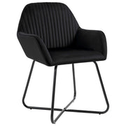 Eetkamerstoelen 6 st fluweel zwart 61x61x84 cm