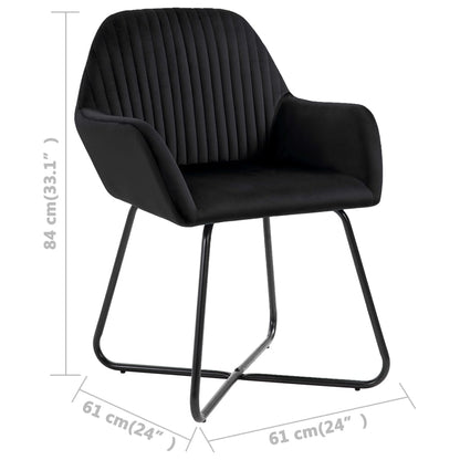 Eetkamerstoelen Fluweel 6 Zwart