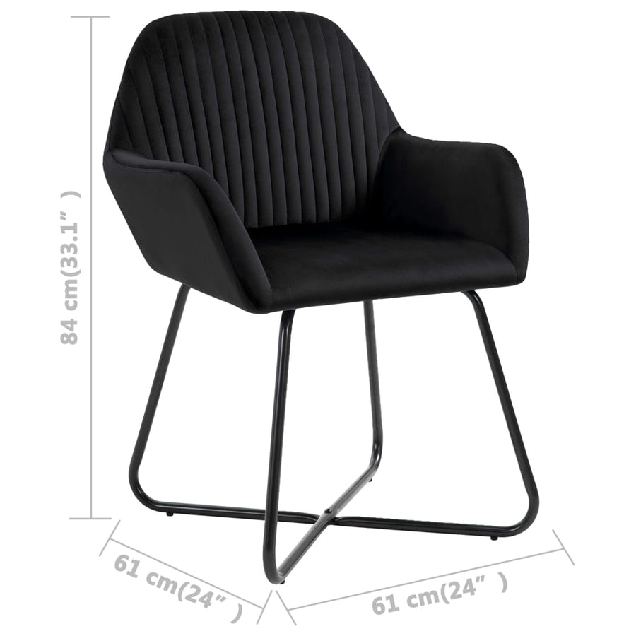 Eetkamerstoelen Fluweel 6 Zwart