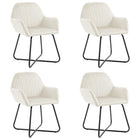 Eetkamerstoelen 4 st fluweel crèmekleurig 61x61x84 cm