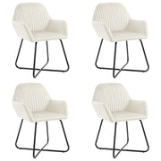 Eetkamerstoelen 4 st fluweel crèmekleurig 61x61x84 cm
