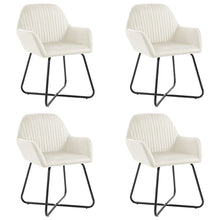 Eetkamerstoelen 4 St Fluweel Crèmekleurig