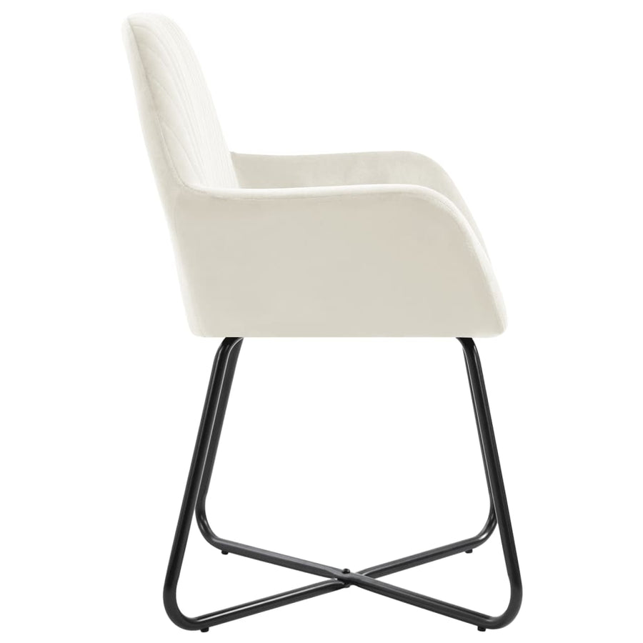Eetkamerstoelen 4 St Fluweel Crèmekleurig
