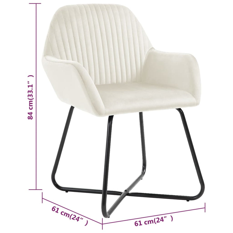 Eetkamerstoelen 4 St Fluweel Crèmekleurig