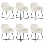 Eetkamerstoelen 6 st fluweel crème 61x61x84 cm