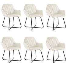 Eetkamerstoelen 6 St Fluweel Crèmekleurig