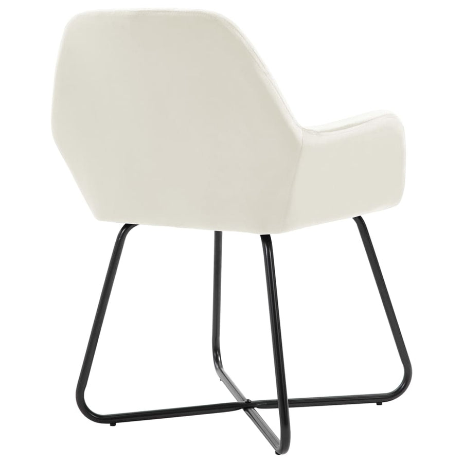 Eetkamerstoelen 6 St Fluweel Crèmekleurig