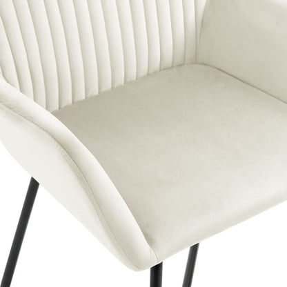 Eetkamerstoelen 6 St Fluweel Crèmekleurig