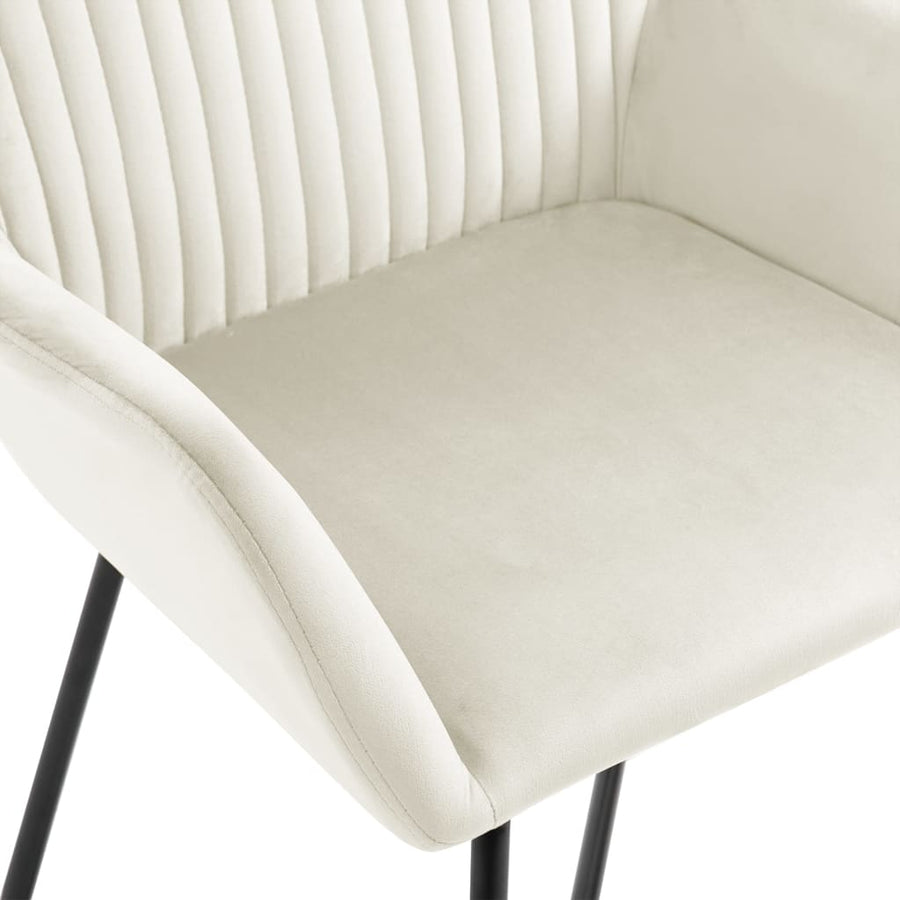 Eetkamerstoelen 6 St Fluweel Crèmekleurig