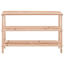 Schoenenrek met 3 schappen 2 st massief vurenhout 1 74 x 26 x 48.5 cm