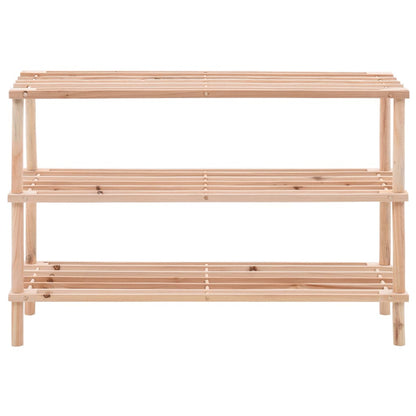 Schoenenrek met 3 schappen 2 st massief vurenhout 1 74 x 26 x 48.5 cm