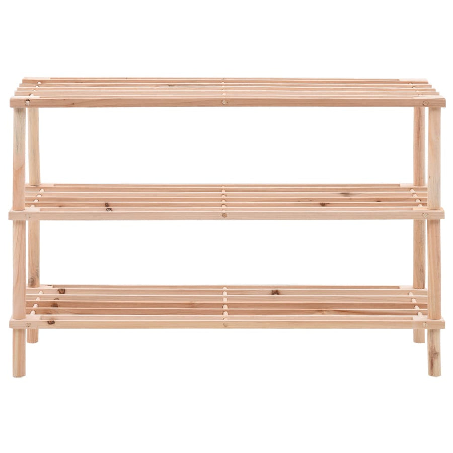 Schoenenrek met 3 schappen 2 st massief vurenhout 1 74 x 26 x 48.5 cm
