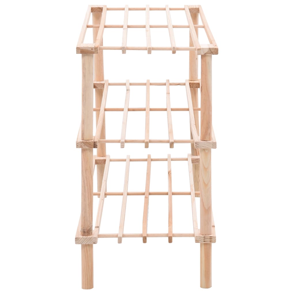 Schoenenrek met 3 schappen 2 st massief vurenhout 1 74 x 26 x 48.5 cm