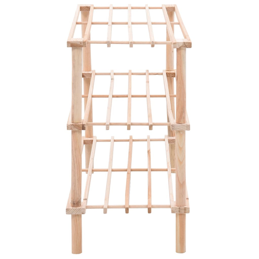 Schoenenrek met 3 schappen 2 st massief vurenhout 1 74 x 26 x 48.5 cm
