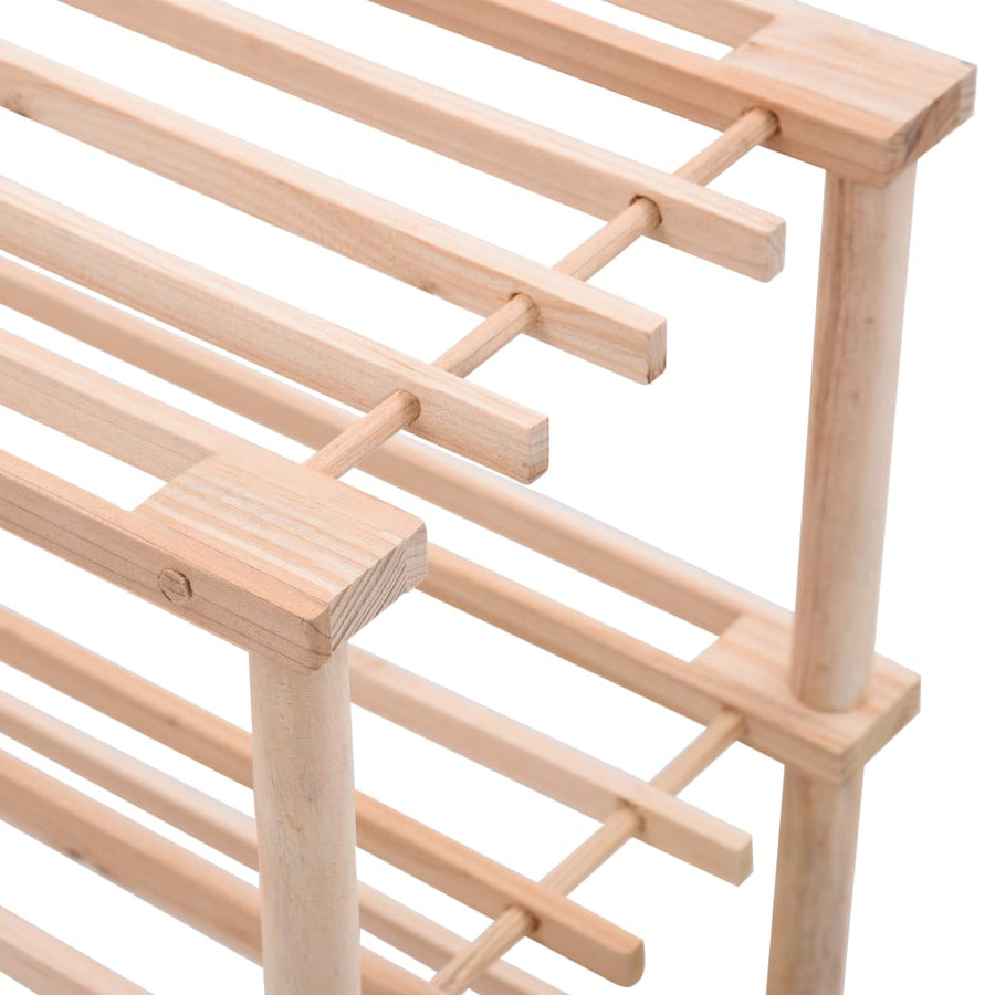 Schoenenrek met 3 schappen 2 st massief vurenhout 1 74 x 26 x 48.5 cm
