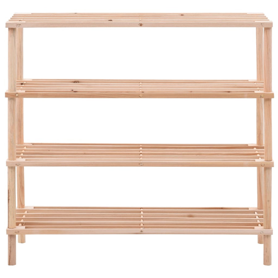 Schoenenrek met 4 schappen 2 st massief vurenhout 1 74 x 26 x 67.5 cm