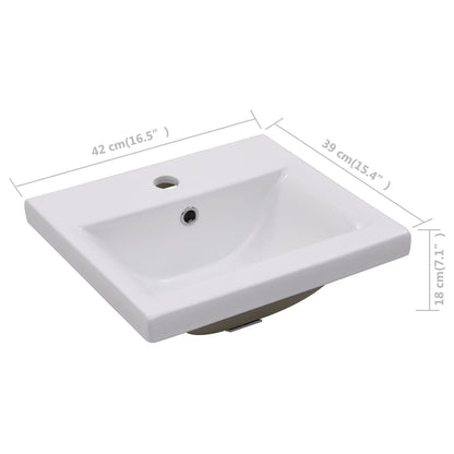 Inbouwwastafel Keramiek Wit 42 x 39 x 18 cm
