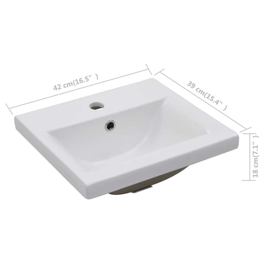 Inbouwwastafel Keramiek Wit 42 x 39 x 18 cm