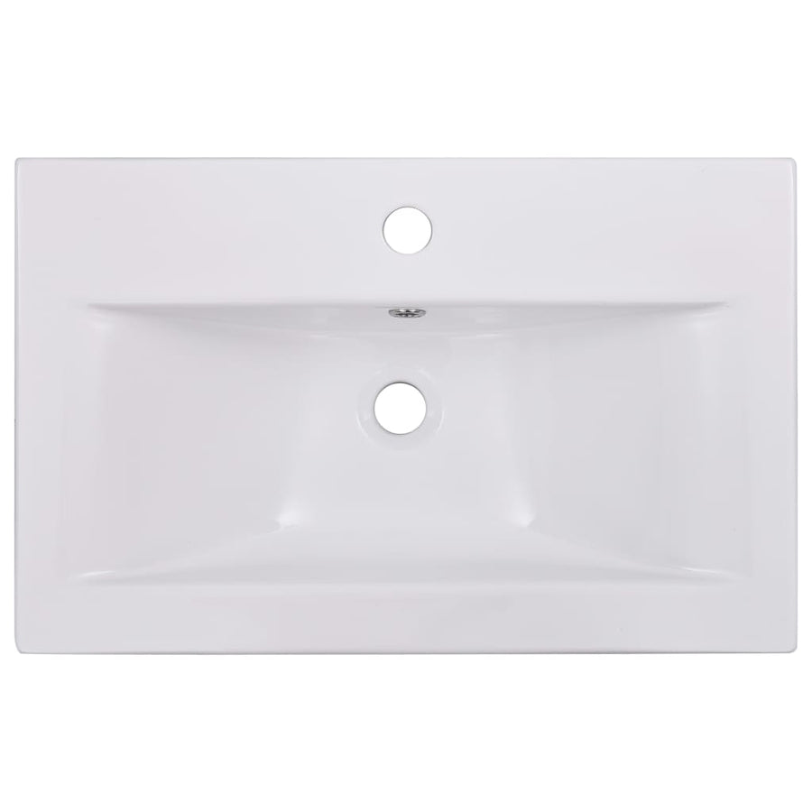 Inbouwwastafel 61X39,5X18,5 Cm Keramiek Wit 61 x 39.5 x 18.5 cm