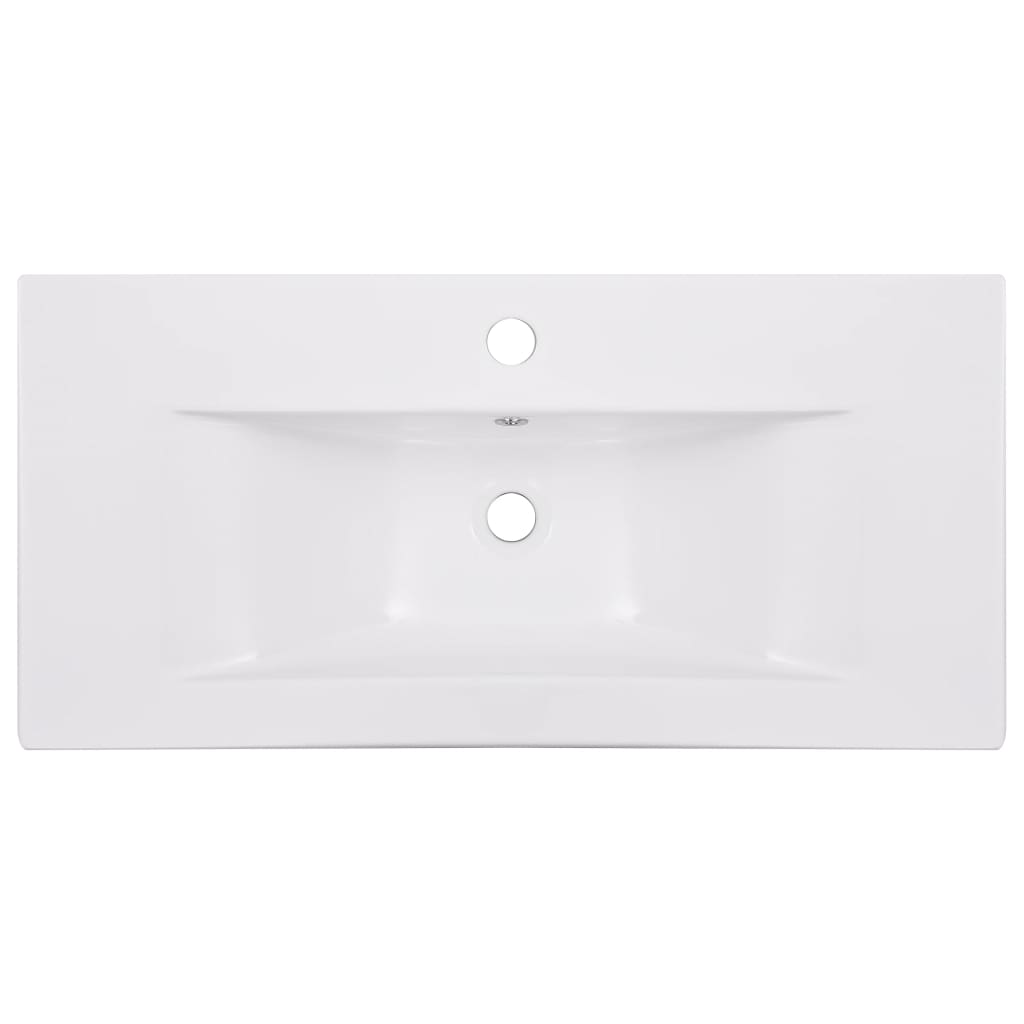 Inbouwwastafel 81X39,5X18,5 Cm Keramiek Wit 81 x 39.5 x 18.5 cm