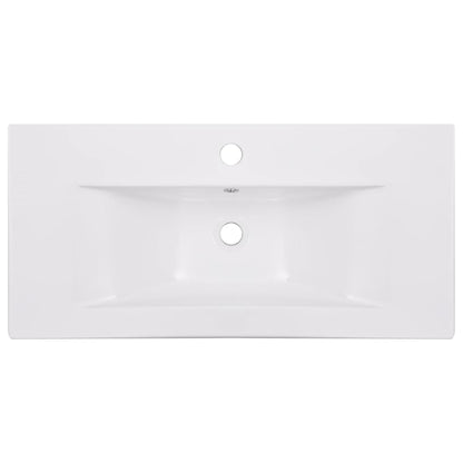 Inbouwwastafel 81X39,5X18,5 Cm Keramiek Wit 81 x 39.5 x 18.5 cm