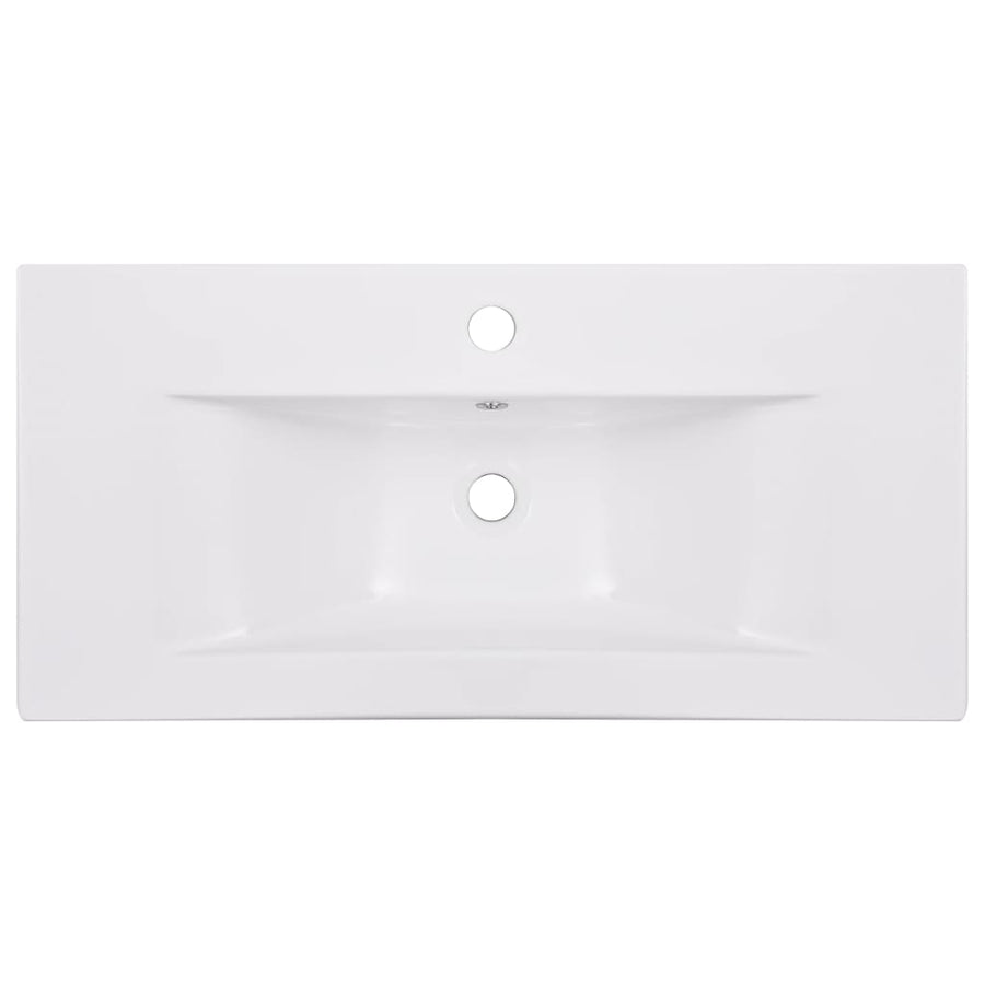 Inbouwwastafel 81X39,5X18,5 Cm Keramiek Wit 81 x 39.5 x 18.5 cm